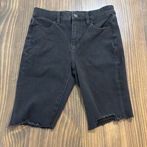 AMERICAN EAGLE Dream Jean High Rise Black Cutoff Shorts Womens 8R Frayed Hem